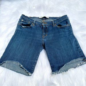 Abercrombie & Fitch Shorts Cut Off Frayed Denim Jean Preppy Boho Cuff Sz 8 / 29